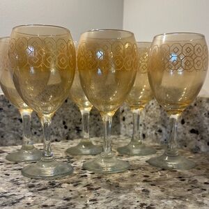6 Elegant Gold Wine Glass Set